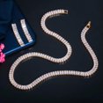 thumbnail image 1 of 585 African Gold Color CZ Bridal Prom Baguette Long Necklace Earring Jewelry Set, 1 of 9