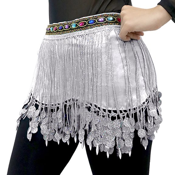 Sparkly Skirt For Women Carnival Holiday Skirts Mini Skirt Belly Dance With Sequins Performance Waist Chain Skirt For Dance Parties And Festive Stage Shows