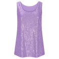 thumbnail image 1 of Sparkly Sleeveless Tank Camisole Loose Round Neck Party Tops Color: Light Purple Size: XXL, 1 of 6