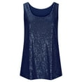 thumbnail image 1 of Sparkly Sleeveless Tank Camisole Loose Round Neck Party Tops Color: Navy Size: XXL, 1 of 6