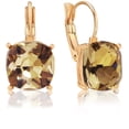 thumbnail image 1 of Humble Chic Simulated Topaz Earrings for Women - Big Light Brown Square Lever Back Earrings, 1 of 9