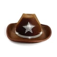 thumbnail image 1 of Sparkly Star Cowboy Hat For Kids Western Party Festival Sun Outdoor Play For Girls And Boys, 1 of 5