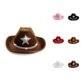 thumbnail image 1 of Sparkly Star Cowboy Hat For Kids Western Party Festival Sun Outdoor Play For Girls And Boys, 1 of 5