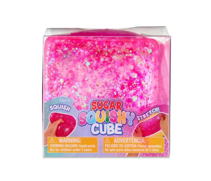 Sparkly Sugar Squishy Cube, 3 Inch Easter Fidget Accessory