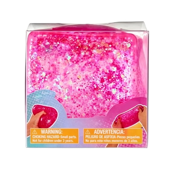 Sparkly Sugar Squishy Cube, 3 Inch Glitter Cube Squeeze Ball Easter Fidget Accessory