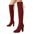 thumbnail image 1 of Sparkly Thigh High Boots for Women Halloween Christmas Party Glitter Squin Suede Block Heel Winter Fall over The Knee Long Tall Dress Boots Bride Wedding Red, 1 of 6