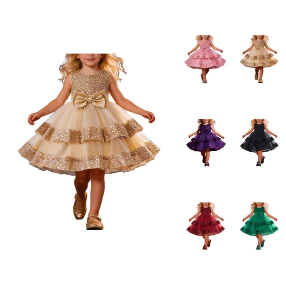 Sparkly Tutu Dress for Girls, Sequin Waistband Tulle Party Dress with Skirt for Birthday Pageant Holiday Celebration, Toddler Princess Ball Gown Outfit