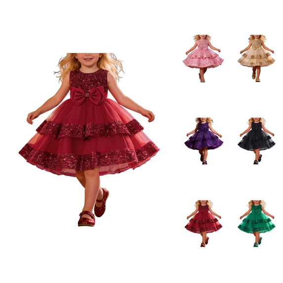 Sparkly Tutu Dress for Girls, Sequin Waistband Tulle Party Dress with Skirt for Birthday Pageant Holiday Celebration, Toddler Princess Ball Gown Outfit