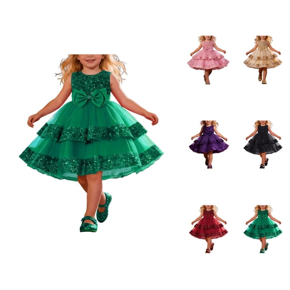 Sparkly Tutu Dress for Girls, Sequin Waistband Tulle Party Dress with Skirt for Birthday Pageant Holiday Celebration, Toddler Princess Ball Gown Outfit
