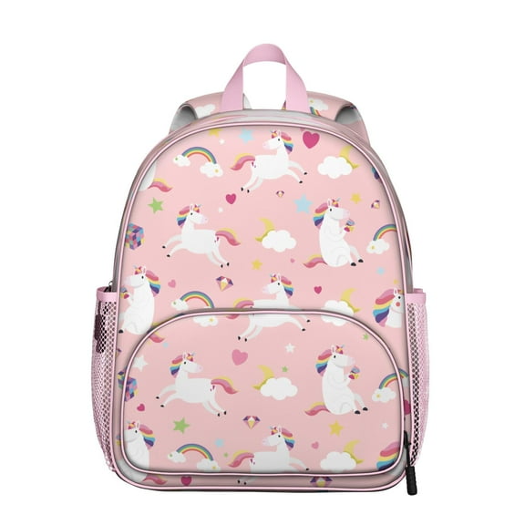 Sparkly Unicorn Backpack for Student – Magical Rainbow, Galaxy Stars and Cute Cloud Print with Artistic Watercolor Design