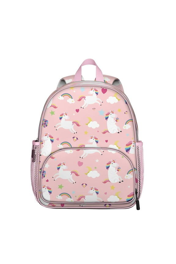 Sparkly Unicorn Backpack for Student – Magical Rainbow, Galaxy Stars and Cute Cloud Print with Artistic Watercolor Design