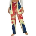 thumbnail image 1 of Sparkly Union Jack Flag Winter Female Pants Flannel High Waist Women Pants Lady Warm Straight Leg Plush Trousers, 1 of 7