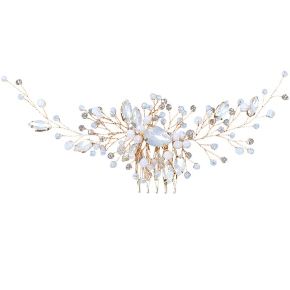 Sparkly Wedding Hair Combs, Crystal Flwoer Hair Clips Bride Bridesmaid Hair Sides Comb Rhinestone Barrettes, Crystal Flower Hair Pins Hair Accessories for Women Girls (Green)