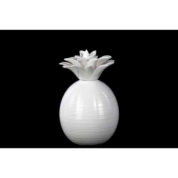 Sparkly pineapple décor figurine- small- white- benzara
