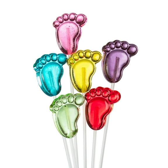 Sparko Sweets Baby Feet Twinkle Pops Lollipops, 100 Pieces, Multi-Flavor, 11-Inch Stems, Handcrafted in USA, 5 lbs