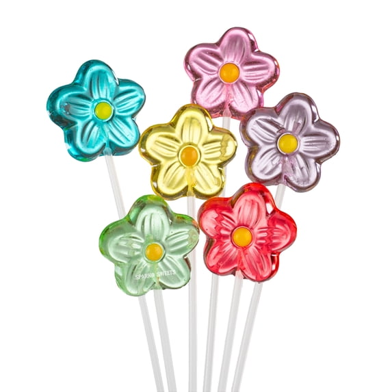 Sparko Sweets Daisy Twinkle Pops Lollipops, 90 Count, Multi-Flavor, 11-Inch Sticks, Handcrafted in USA, Spring Party & Floral Celebrations, 5 lbs