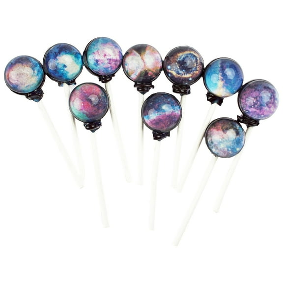 Sparko Sweets Galaxy Lollipops, Cosmo Designs, 10 Pieces, Cherry, Gift Pack, Handcrafted in USA, 1.5 Pounds - Perfect for Space-Themed Events and Gifts