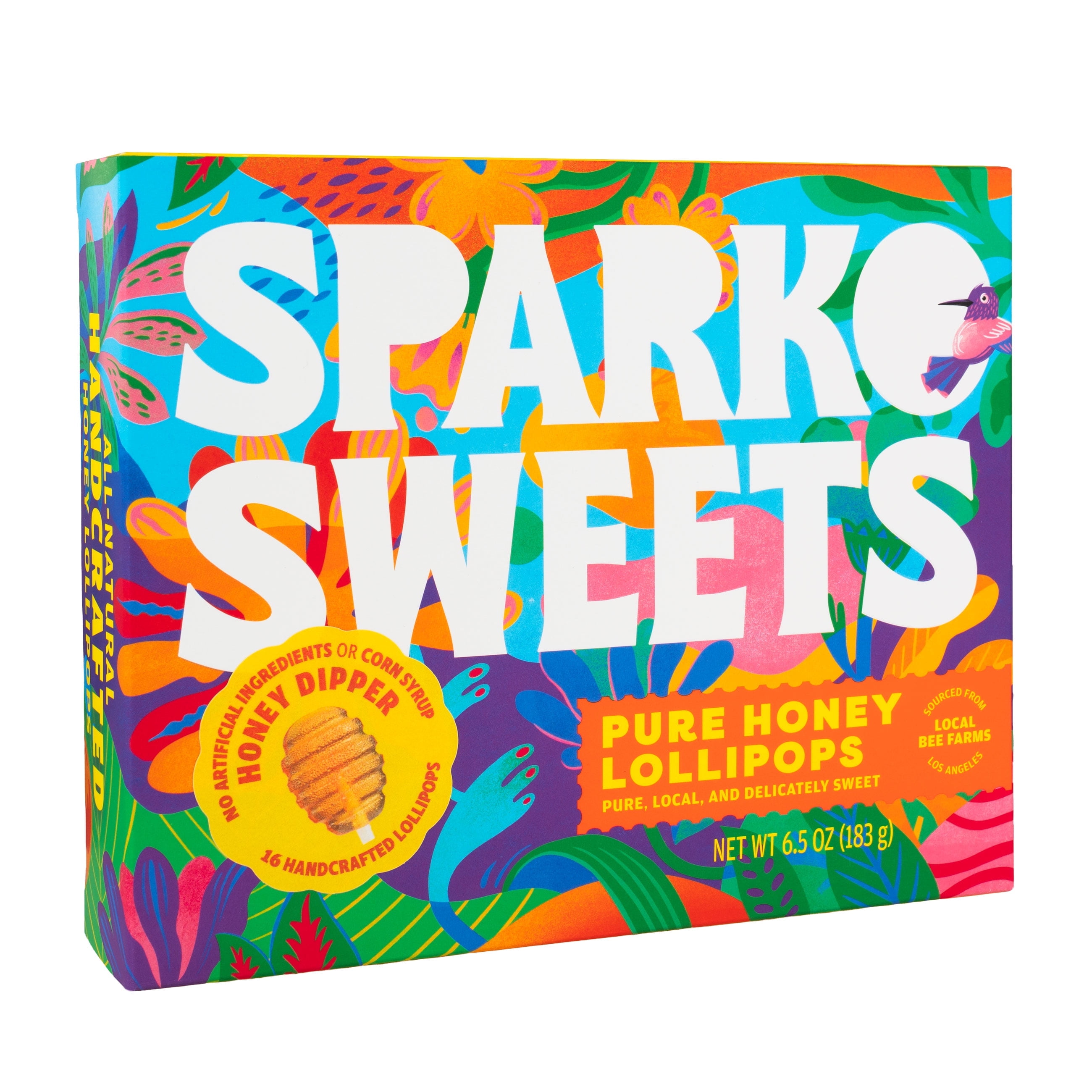 Sparko Sweets Natural Honey Dipper Lollipops, No Artificial Ingredients, No Corn Syrup, Made in USA, 16 Pcs, 1.5-inch Diameter, 1.5 lbs, Gold  Perfect for Tea Stirrers, Sore Throat Remedy