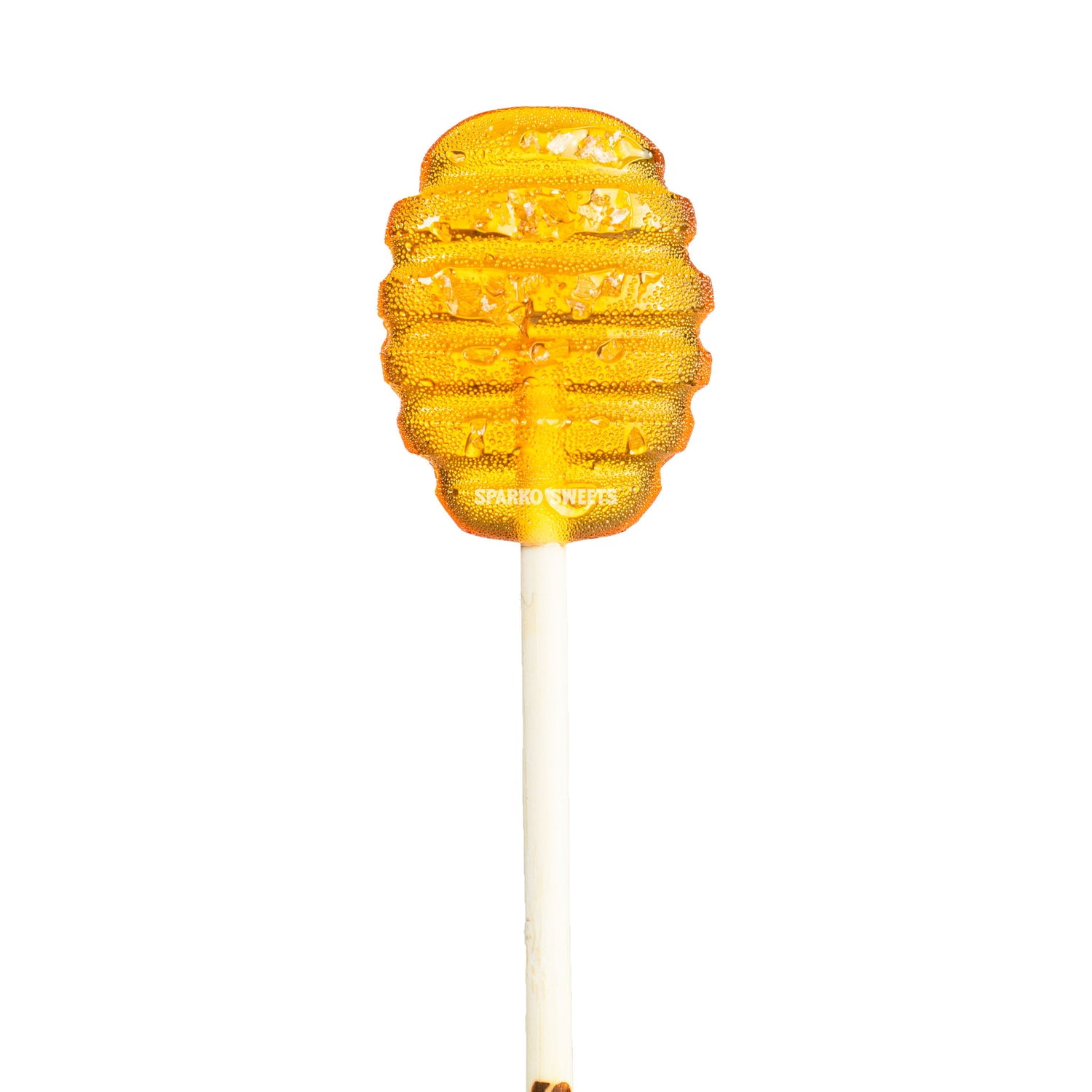 Sparko Sweets Sea Salt Honey Dipper Lollipops, Made in USA, No Artificial Ingredients, No Corn Syrup, 40 Pieces, 1.5-inch Diameter, 1.5 lbs, Gold  Ideal for Tea Stirrers, Sore Throat Remedy