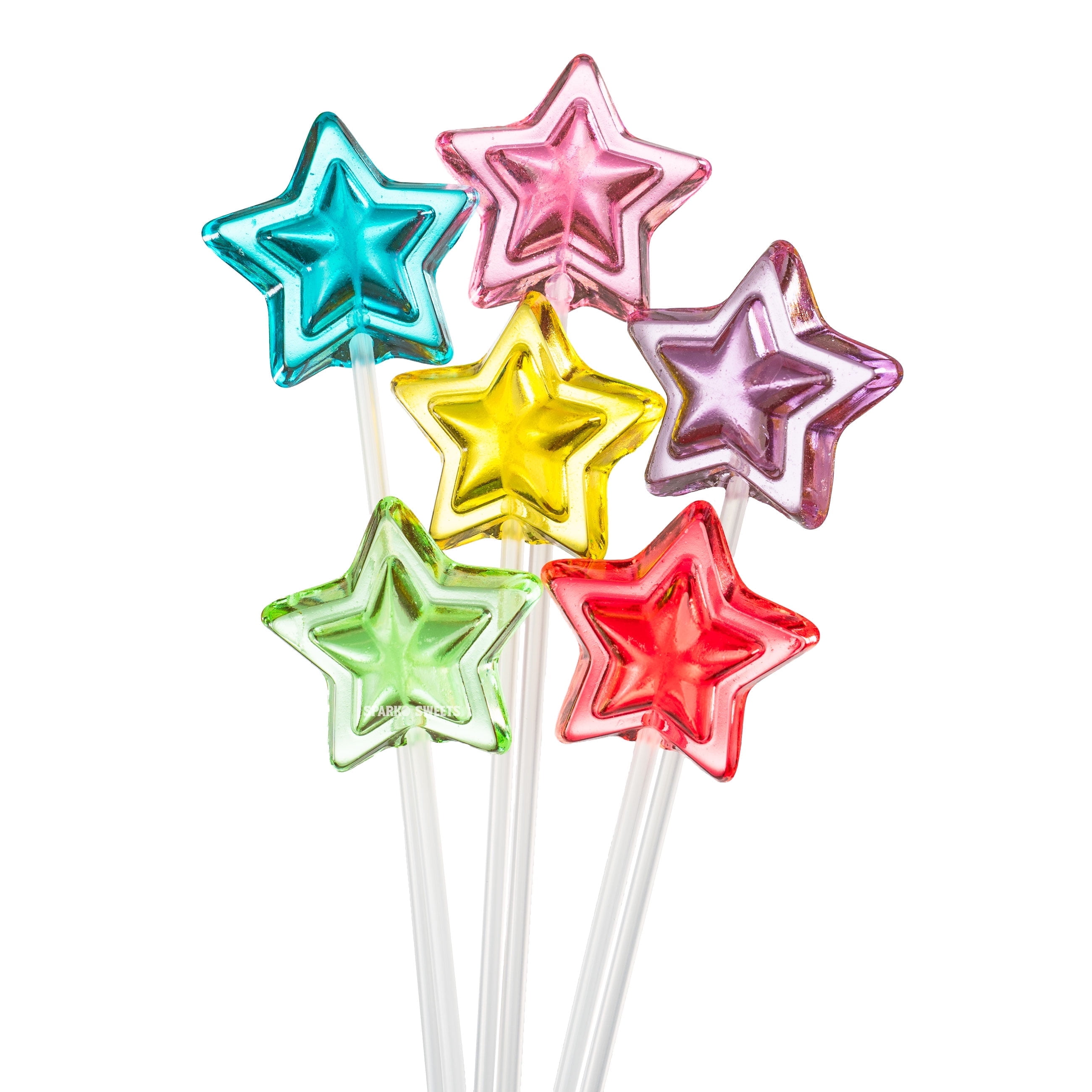 Sparko Sweets Star Twinkle Pops Lollipops, 100 Pieces, Multi