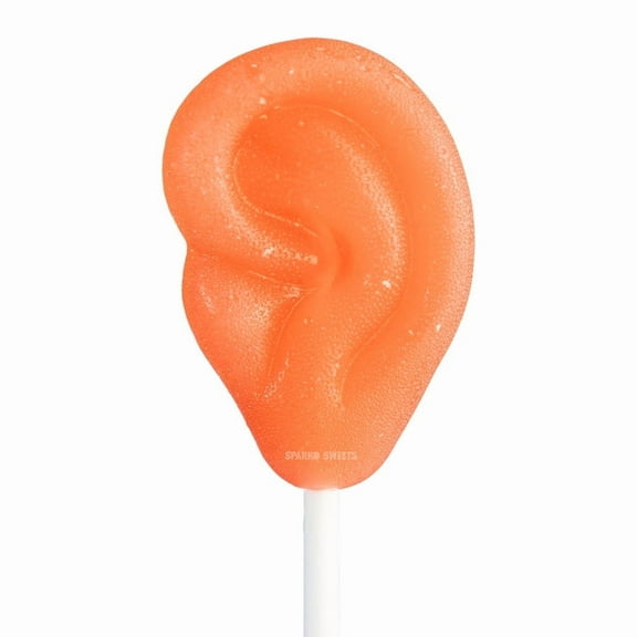 Sparko Sweets Van Gogh Ear Lollipops, 24 Count, Peach, Made in USA, Fun and Edible Gag Gift for Parties, Halloween Candy, Birthdays, and Events
