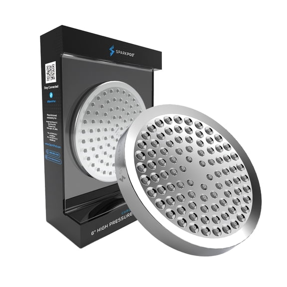 SparkPod 6 inch Chrome High Pressure Showerhead