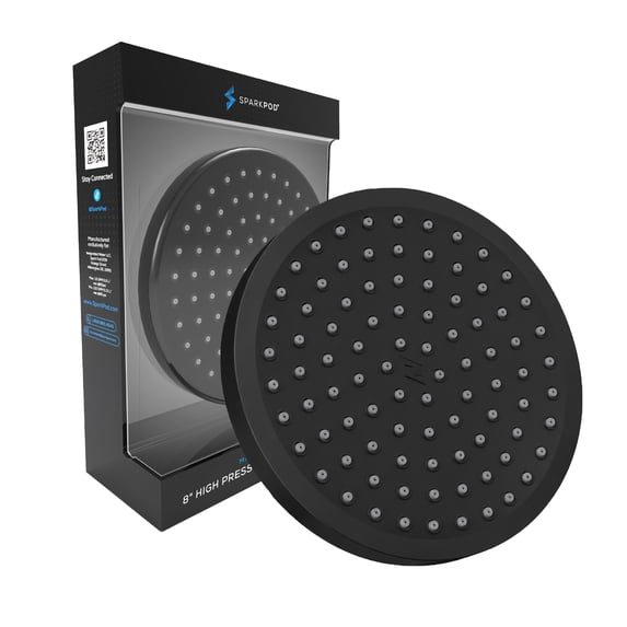 SparkPod 8" Matte Black High Pressure Showerhead
