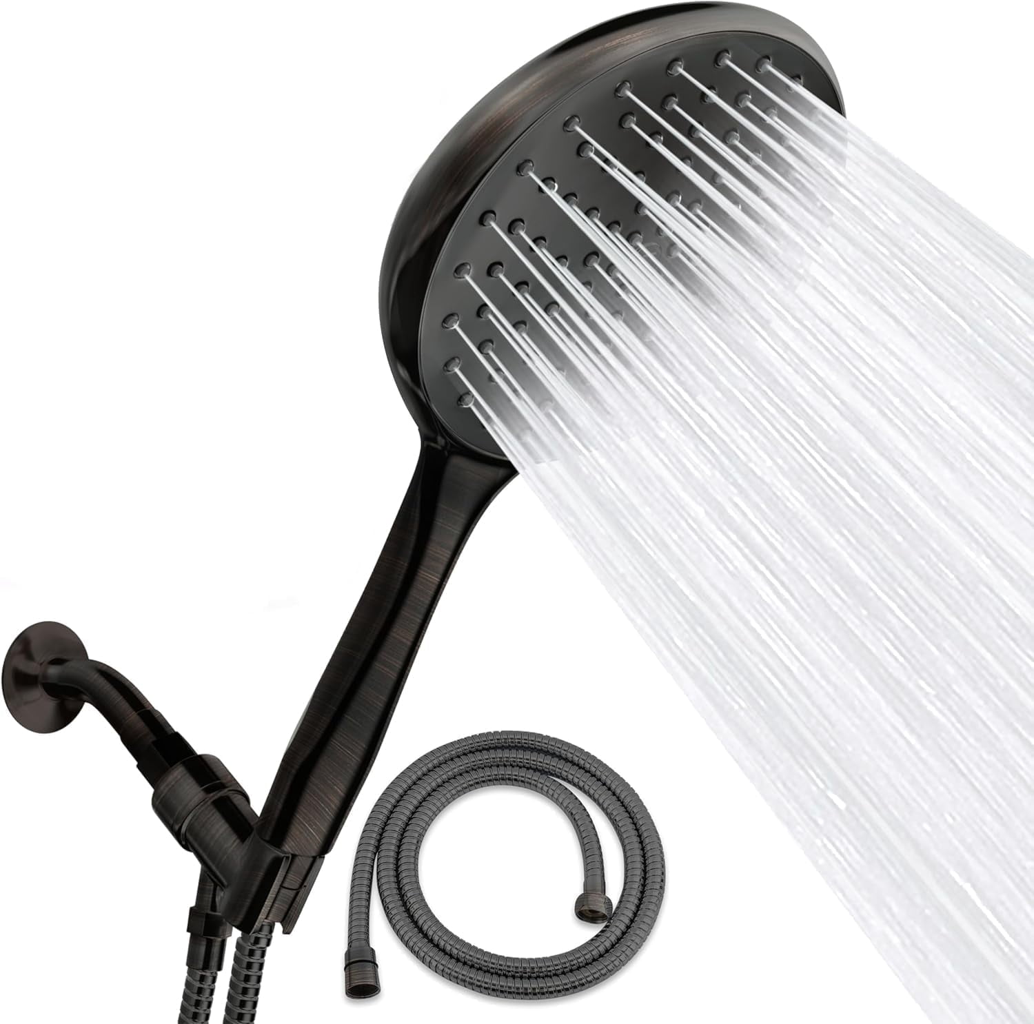 SparkPod Rainfall Shower Head with Handheld - 6-Inch Head, 6ft Hose, Adjustable Bracket (Vintage Oil-Rubbed Bronze)
