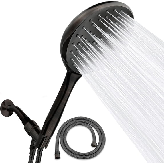 SparkPod Rainfall Shower Head with Handheld - 6-Inch Head, 6ft Hose, Adjustable Bracket (Vintage Oil-Rubbed Bronze)