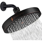 SparkPod High Pressure Rainfall Shower Head, Easy Install, Energy Saving (6 inch Round, Oil-Rubbed Bronze)