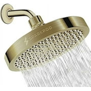 SparkPod High Pressure Rainfall Shower Head, 1.8GPM, Easy Install, Energy Saving (Polished Antique Brass)