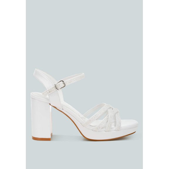 Sparks Fly Glitter Strappy Block Sandals