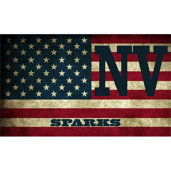 Sparks NV Nevada Washoe County Vintage US Flag Decal Bumper Sticker 3M Vinyl 3" x 5"