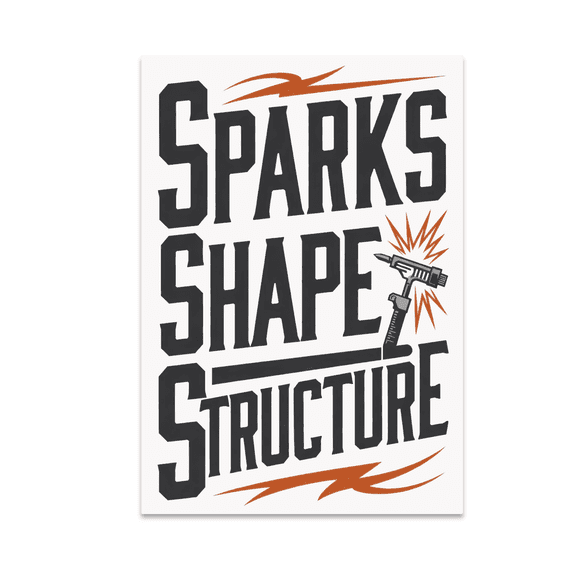 Sparks Shape Structure Welding Art - Welder Enthusiast - 13x19 Poster Print