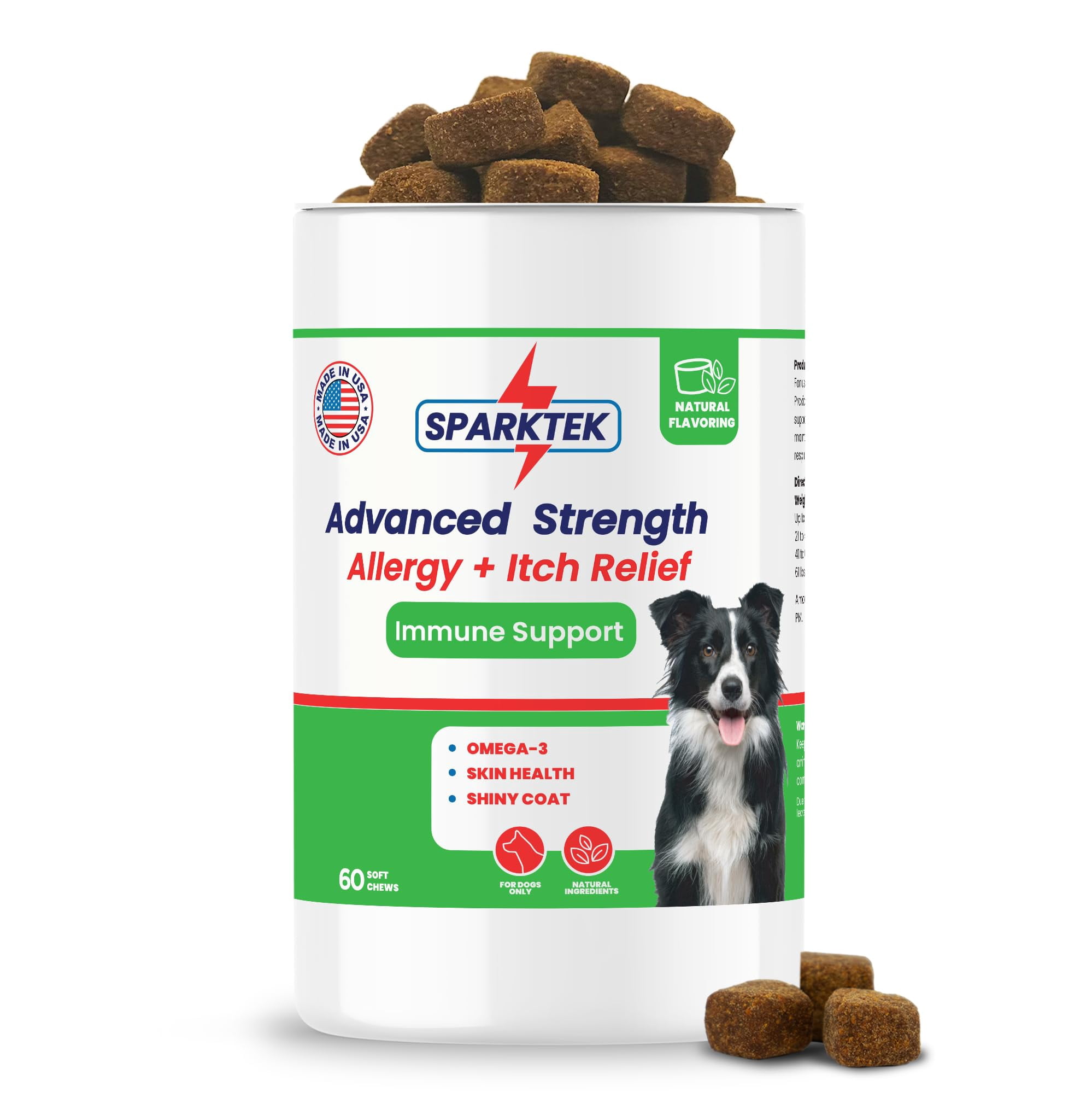 Sparktek Allergy Soft Chews Supports Dog Seasonal AllergiesHot Relief