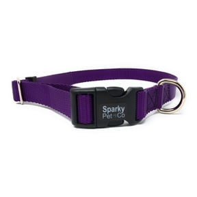 Sparky Pet Co 1" Universal Clip-N-Go Adjustable Nylon Dog Collars (Lavender)