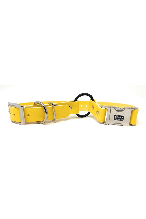 - 1" Zeus ECollar Replacement Strap - Bungee Loop Dog Collar - Waterproof Biothane - Adjustable - Double Buckle - Quick Snap Metal Clasp - for Invisible Fence Systems-Yellow