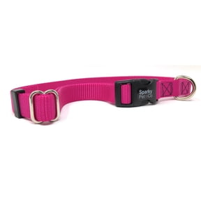 Sparky Pet Co 3/4" Universal Clip-N-Go Adjustable Nylon Dog Collars (Raspberry)