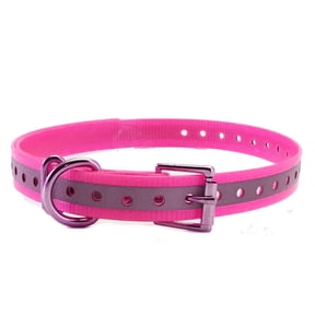 Sparky Pet Co - Reflective Pink 1" Roller Buckle High Flex Dog Collar -