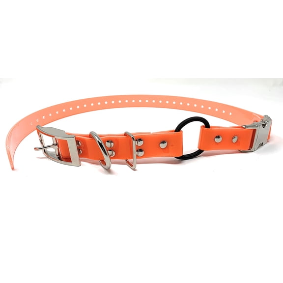 Sparky Pet Co - Zeus ECollar Replacement Strap - Bungee Loop Dog Collar - Waterproof Biothane - Adjustable - Double Buckle - Quick Snap Metal Clasp - for Invisible Fence Systems 1"x 30" Neon Orange