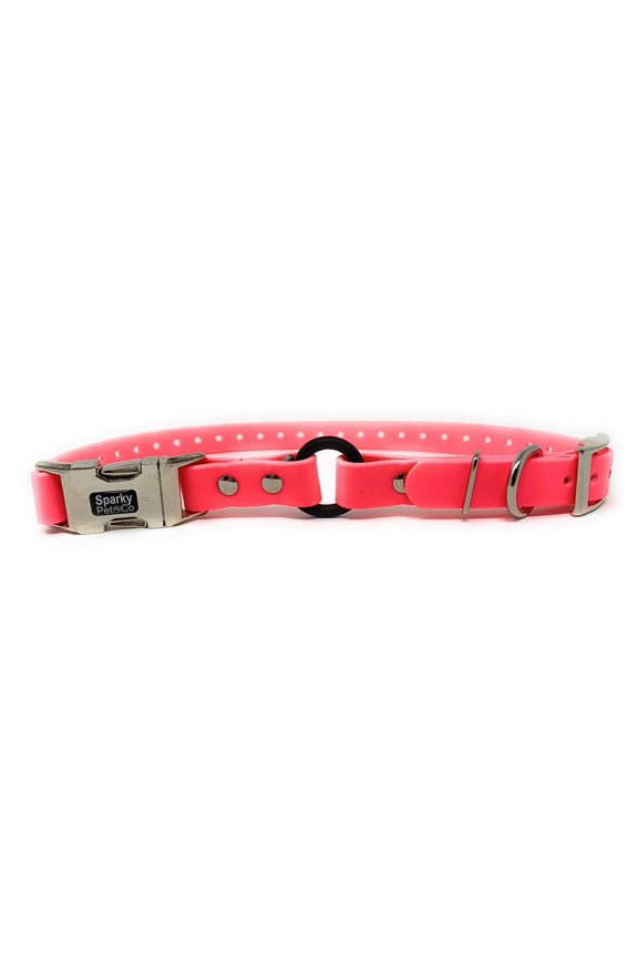- Zeus ECollar Replacement Strap - Bungee Loop Dog Collar - Waterproof Biothane - Adjustable - Double Buckle - Quick Snap Metal Clasp - For Invisible Fence Systems - 3/4" x 28" Neon Pink
