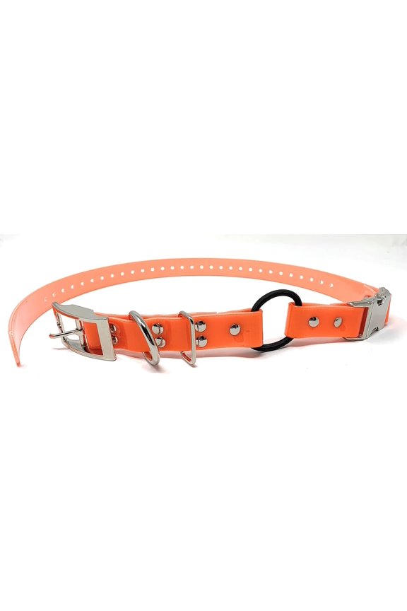 - Zeus ECollar Replacement Strap - Bungee Loop Dog Collar - Waterproof Biothane - Adjustable - Double Buckle - Quick Snap Metal Clasp - for Invisible Fence Systems 3/4" x 28"Neon Orange