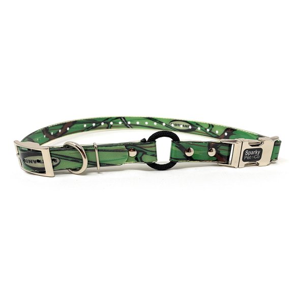 Sparky Pet Co -Zeus ECollar Replacement Strap - Bungee Loop Dog Collar - Waterproof Biothane - Adjustable - Double Buckle - Quick Snap Metal Clasp - for Invisible Fence Systems - 1"x 30" Green Camo
