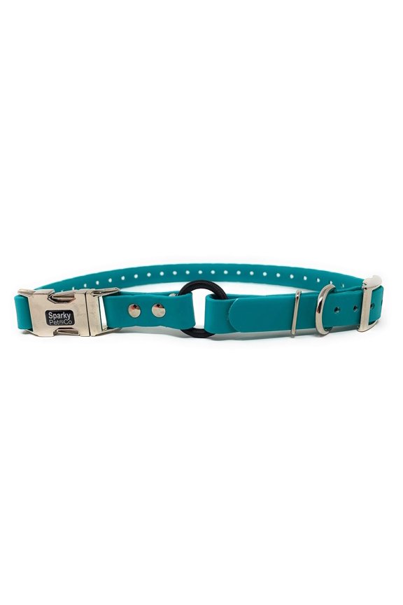 - Zeus ECollar Replacement Strap - Bungee Loop Dog Collar - Waterproof Biothane - Adjustable - Double Buckle - Quick Snap Metal Clasp - for Invisible Fence Systems - 3/4" x 28" Teal