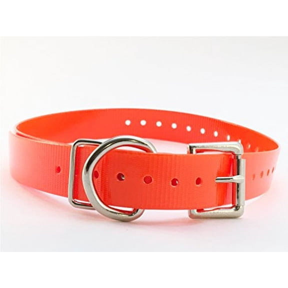 Sparky PetCo 1" Universal Square Buckle Hi Flex Replacement Dog Collar, Neon Orange