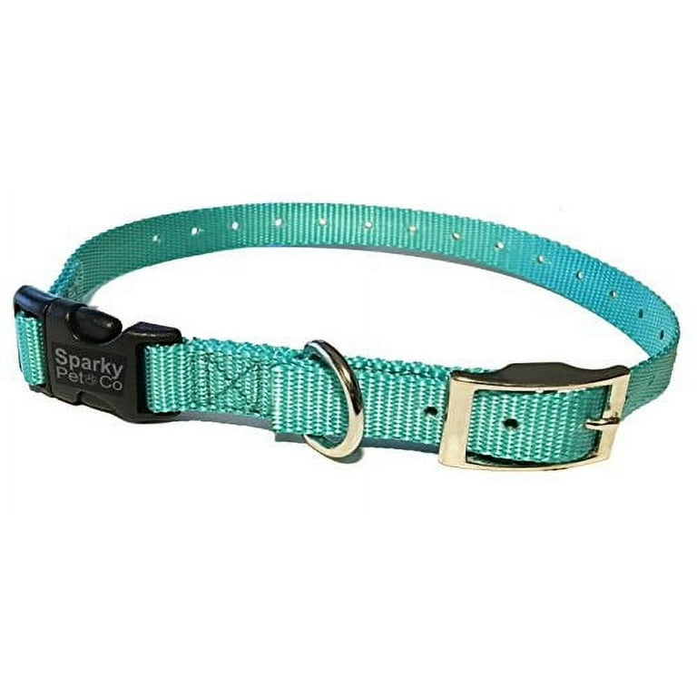 Sparky PetCo E Collar Compatible Mini Teal 3 4 Nylon Double Buckle Quick Snap Replacement Strap For Receivers That The Strap Wraps Around Teal