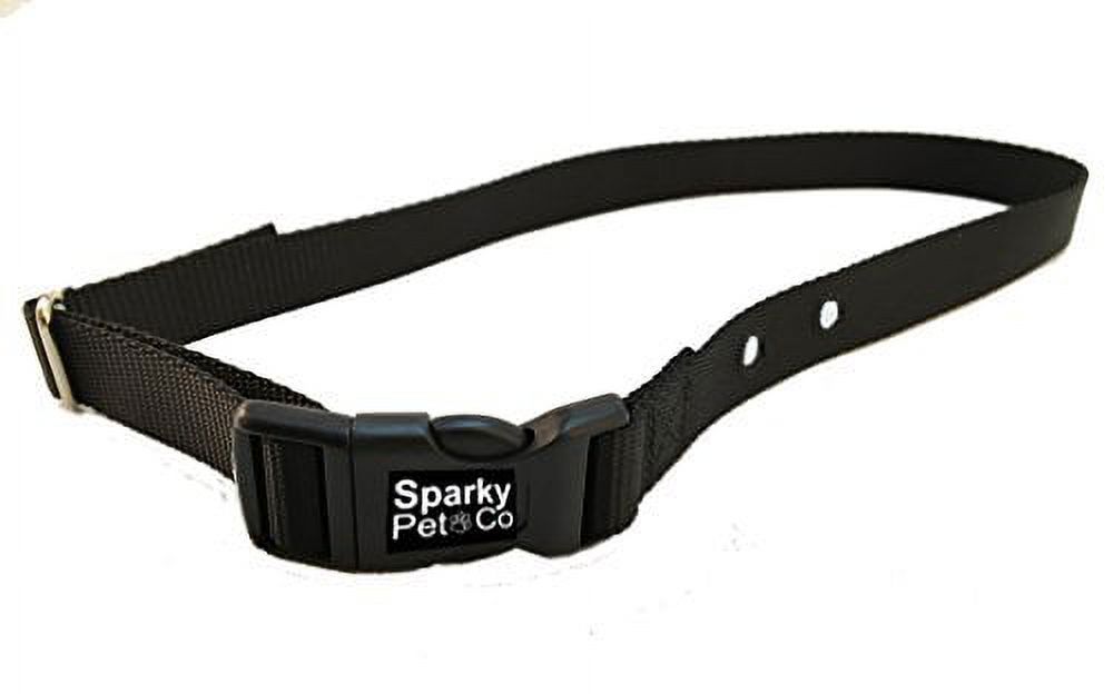 Sparky PetCo UNIVERSAL Black Heavy Duty 1" Nylon Replacement Strap 2 Holes 1.25" Apart, Black