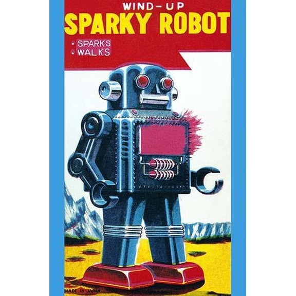 Sparky Robot- Fine Art Canvas Print (20" x 30")
