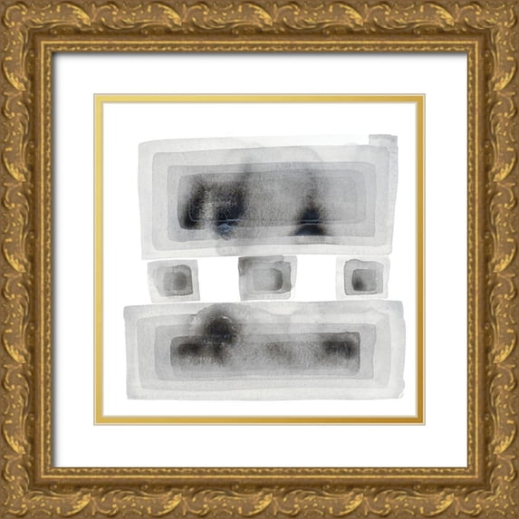 Sparler, Erin 26x26 Gold Ornate Wood Framed with Double Matting Museum Art Print Titled - Balanced Squares II