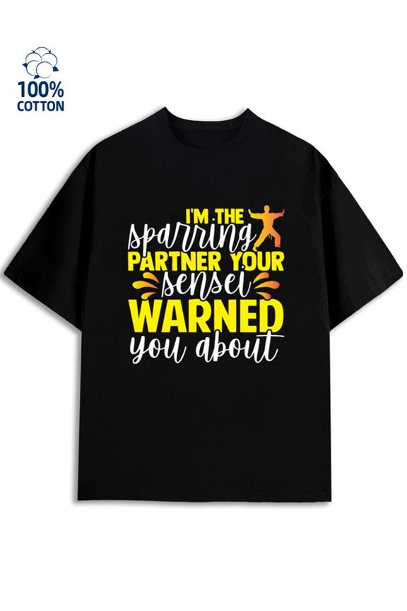 Sparring Partner men funny humor 180G 100% Cotton black y2k vintage Unique Design Unisex Shirt Printed tshirts Funny Unisex Shirt Graphic Tee tshirts Fashion Unisex Shirt Short Sleeve tshirts